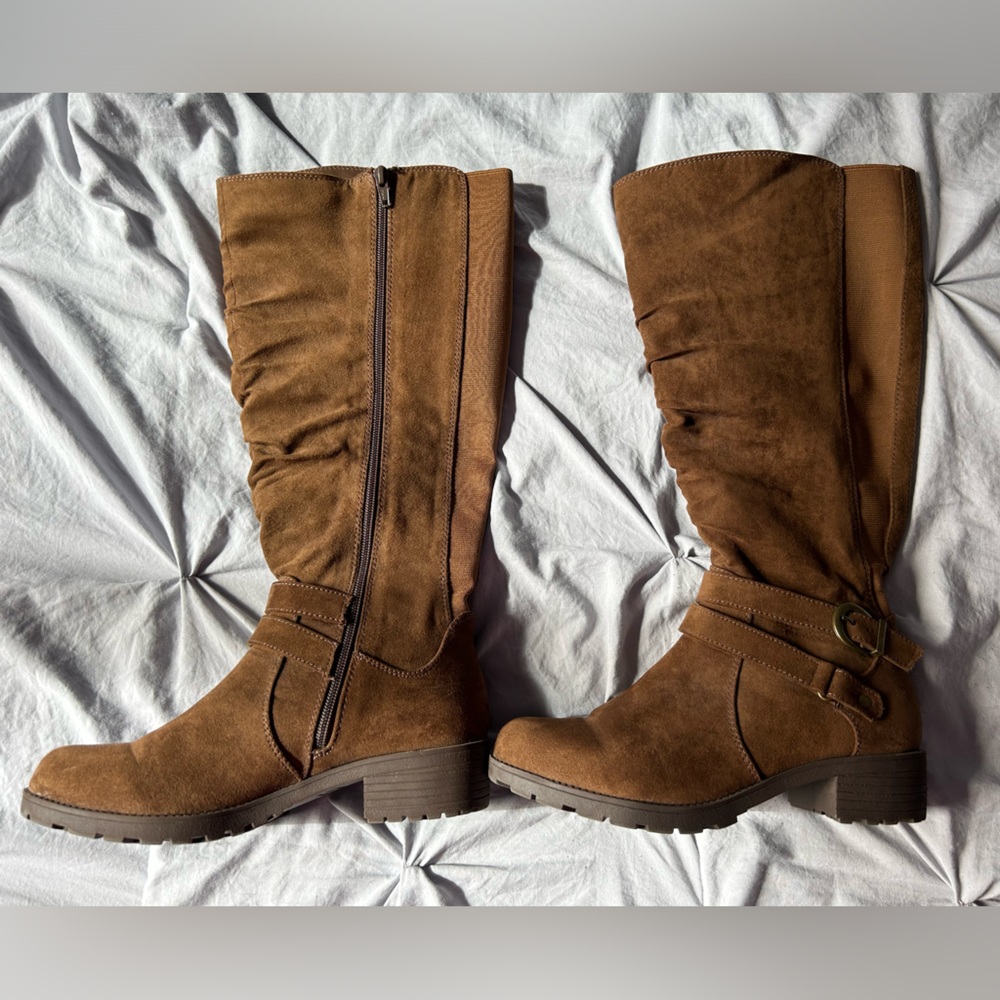 Wide width, wide calf knee high boots